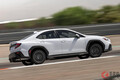 スバル新型「WRX」がSUV風に!?「黒い樹脂パーツが…」見慣れぬスタイルに賛否の声も？