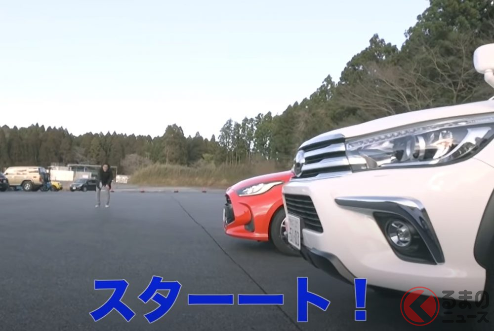 速いのはどっち トヨタ ヤリス と ハイラックス スタートダッシュ対決 くるまのニュース 自動車情報サイト 新車 中古車 Carview