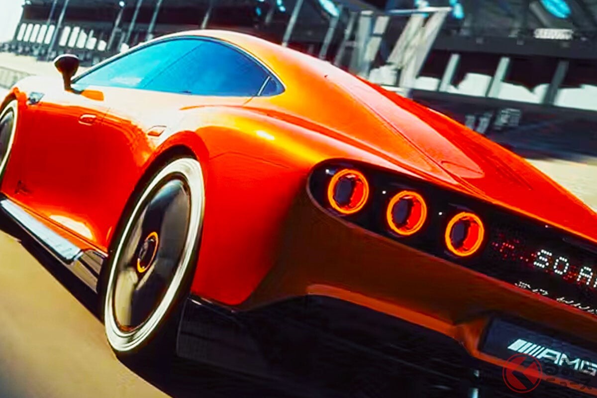 【ドイツ】1300馬力の新型「“4ドア”スポーツカー」発表！ 斬新すぎる「“丸目6灯”テールライト」が超カッコイイ！ 最高速“360km／h”の新世代ハイパーカー「コンセプトAMG GT XX」登場！