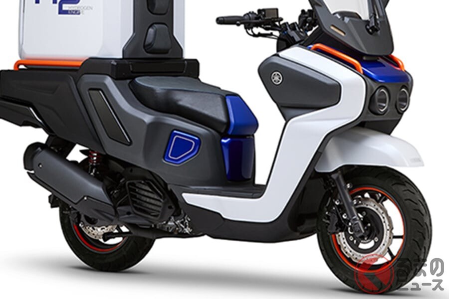 ヤマハとトヨタの共同開発による新型「水素スクーター」世界初公開 実測100km以上を実現する「H2 Buddy Porter Concept」をJMS2025で公開 スタイリッシュなスタイルにも注目
