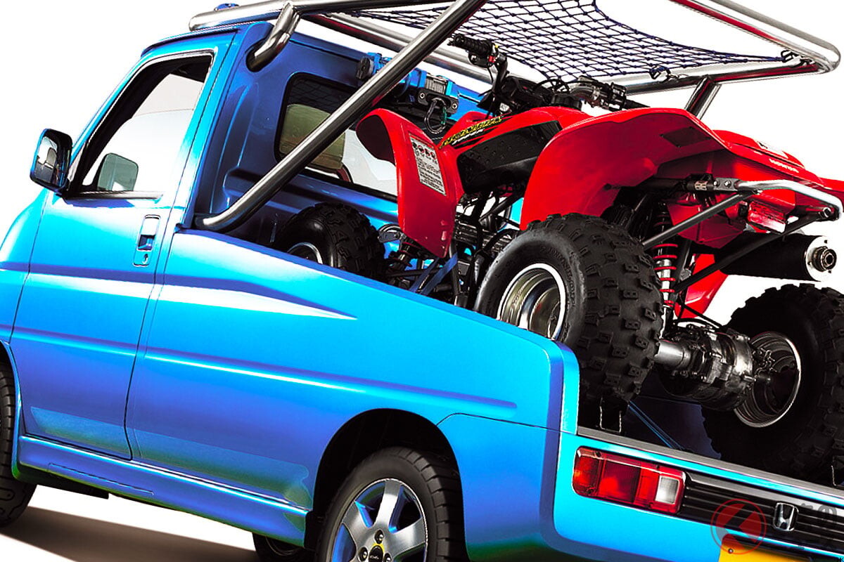 ホンダの斬新「“2人乗り”軽ピックアップ」に大注目！ “商用車”ベースに開発した「アウトドア最強」モデル！ レジャーに大活躍の“すごい軽トラ”「アクティ・スポーツ」コンセプトが万能すぎる！