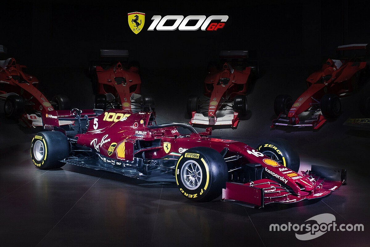 F1参戦1000レース目迎えるフェラーリ、ムジェロを駆ける特別カラーリングを発表。参戦初年度のマシンをオマージュしたワインレッドに