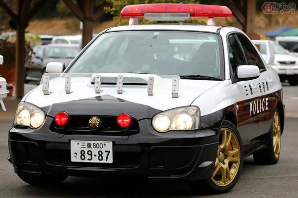 三重県警 インプレッサWRX STI退役 パトカーではレアな金ホイール履き