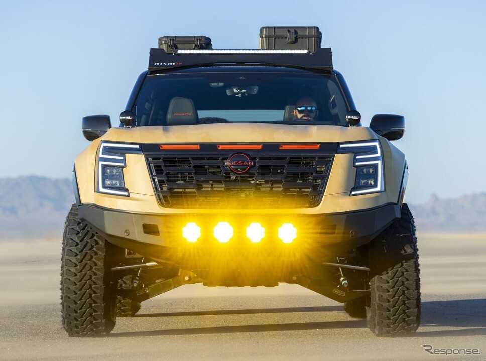 日本導入も決まった日産『パトロール』、オフロードレースのサポート車両にカスタマイズ…SEMA 2025