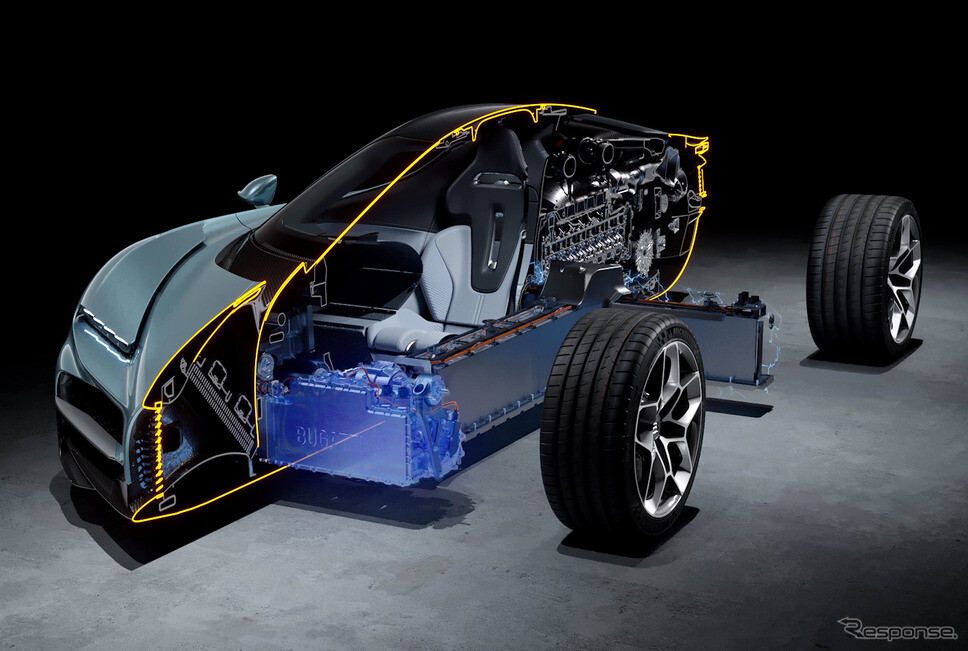 ブガッティの新型ハイパーカー、リマック製800Vハイブリッド搭載