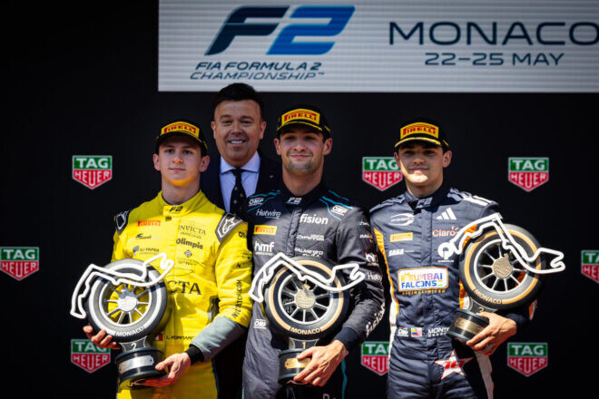 SC導入で逆転優勝のクロフォード「人生で一番クレイジーな2周だった」／FIA F2第5戦レース2