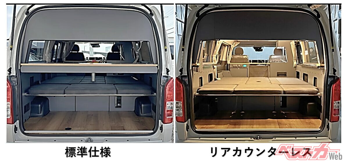ハイエースベース「RICORSO」に新仕様！　荷物積みやすい“リアカウンターレス”登場