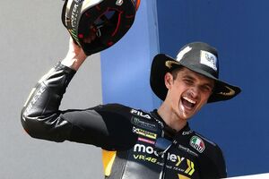 【MotoGP】ルカ・マリーニ、MotoGP初表彰台に喜び「リンスは捕まえられなかったけど、素晴らしい週末だった！」