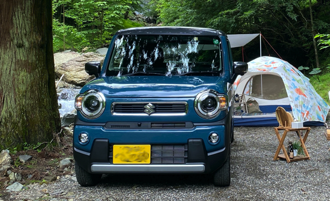 ソロキャンプも車中泊にも十分使える 小回りがきいて積載力抜群なスズキ ハスラー をアウトドアでフル活用してみた Dime 自動車情報サイト 新車 中古車 Carview