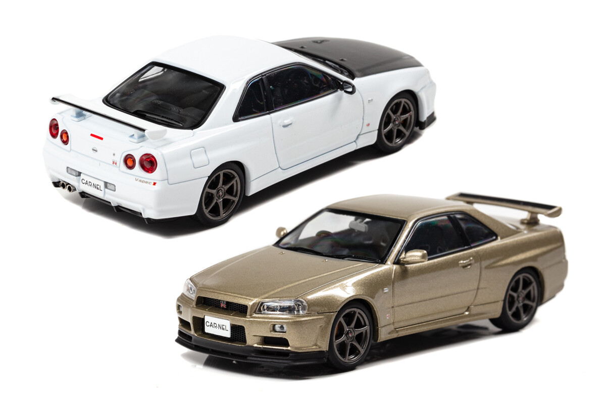 CAR-NEL ヒコセブン　スカイラインGT-R 最後のスカイラインGT-R(BNR34)が実車3Dデータを元に 1/43