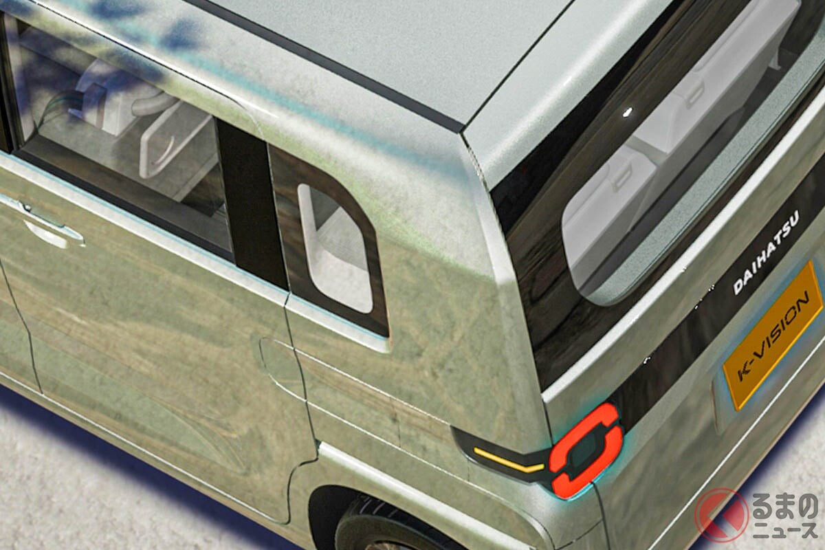 ダイハツ“新”「軽ワゴン」初公開！ 大開口「スライドドア」＆最新「ハイブリッド」採用！ カクカクボディもイイ「K-VISION」何を示す？