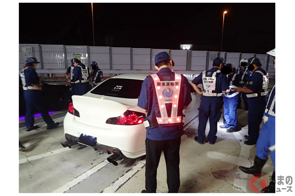 国交省激怒！ 不正改造車「6台」に「ただちにクルマを直しなさい！」命令 「辰巳PA」集結の“大迷惑”「爆音」「シャコタン」「ハミタイ」車をその場で“摘発”！ 首都高で取締り実施