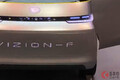 ダイハツが新型「小型バン」世界初公開！ 斬新「一文字ライト＆ツルツルボディ」採用！ 「VIZION-F」実車展示！ インドネシアで