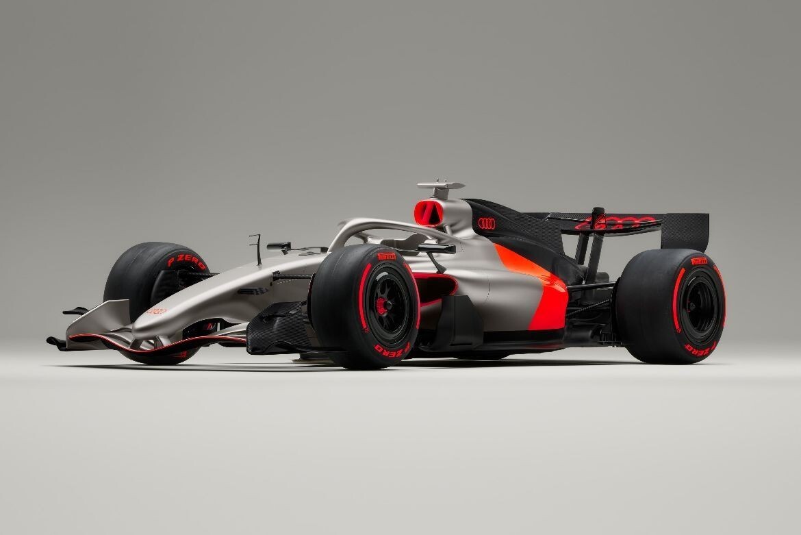 アウディF1、2026年のコンセプトカー”R26”をお披露目「2030年以降のタイトル争いを目指す」