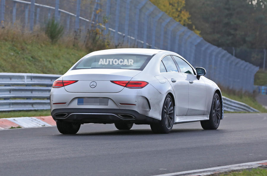Phevのテスト車両か 改良新型メルセデス ベンツcls プロトタイプ発見 デザイン変更は最小限 Autocar Japan 自動車情報サイト 新車 中古車 Carview