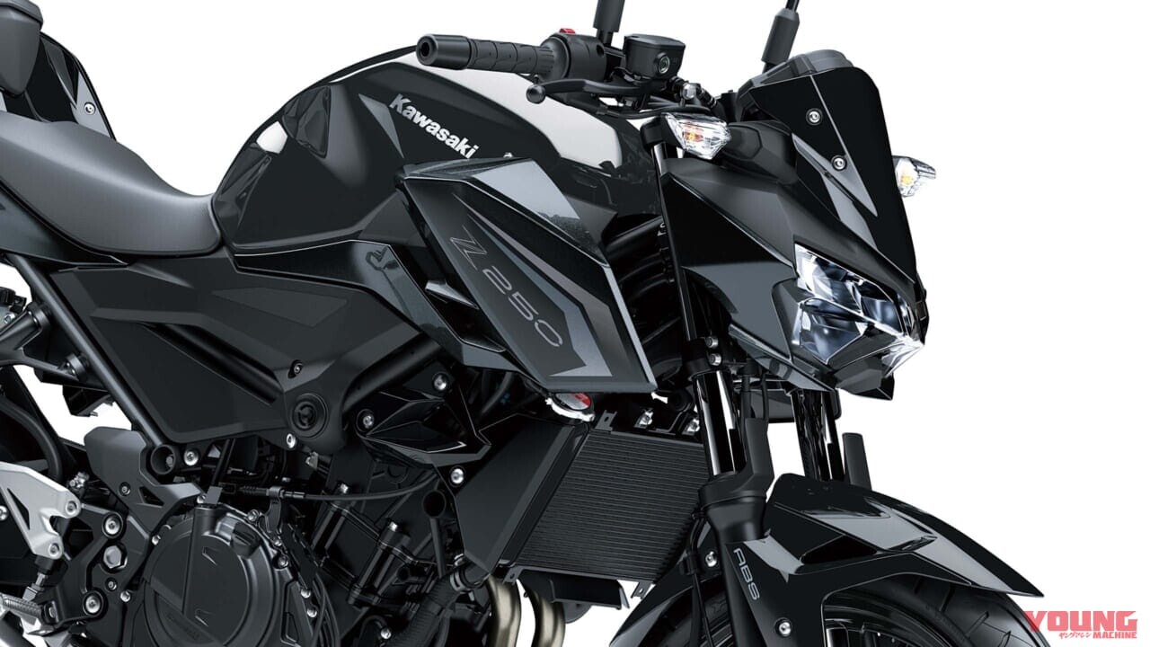カワサキ「Z250」2026年モデルは黒フレームにダークカラーのツートーンで締め！