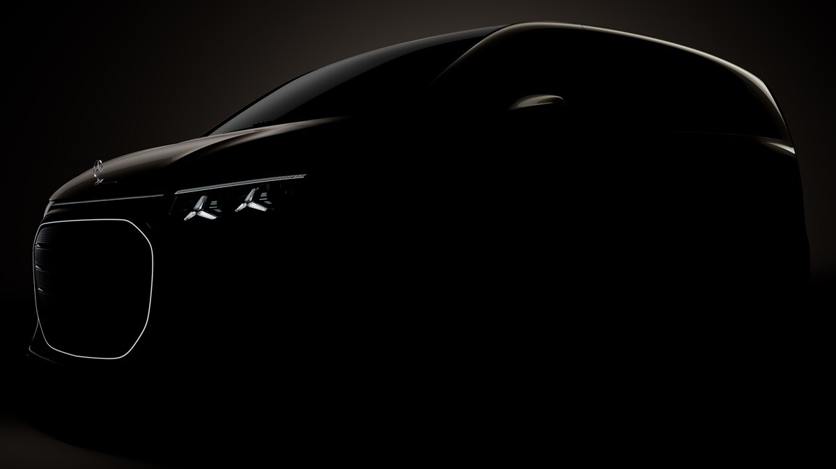 メルセデスが新型電動バン、次世代型Vクラスの最初のティザー画像を公開　新型メルセデスVLEの最新情報をお届け！