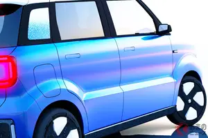 スズキ新「“4人乗り”軽ハイトワゴン」に期待大！ めちゃ斬新な“コの字”ライト採用！「フロントグリル」に動画が流れる！ 新「ビジョンeスカイ」デザインの狙いとは！