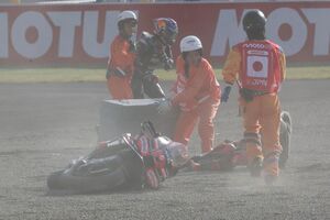 【MotoGP】日本GPスプリントで転倒のマルティン、右鎖骨を骨折。決勝への出走は断念……今季4度目の大怪我