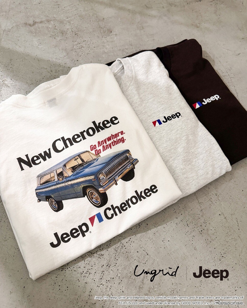 Jeep×アングリッド、ヴィンテージなコラボTシャツ第2弾を発売…初代『チェロキー』プリント