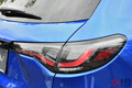 ホンダが「新型SUV」の実車初展示！ 青ボディ＆ド迫力「縦グリル」採用！ 新型「ZR-V Premium Style」来春発売へ