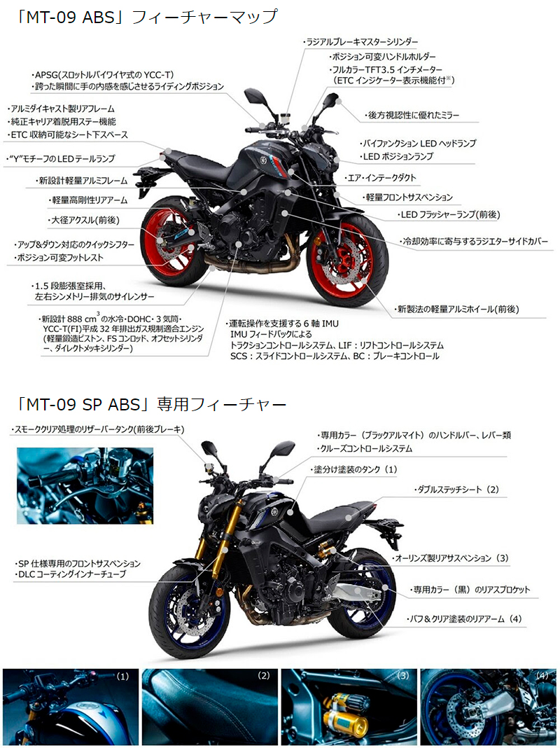 ヤマハ 新型 Mt 09 Abs Mt 09 Sp Abs 国内仕様の価格と発売日を発表 バイクブロス の写真 12ページ目 自動車情報サイト 新車 中古車 Carview