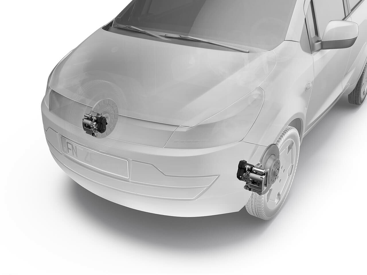ZFがコンパクトカーに最適なフロント用電動パーキングブレーキを市場投入