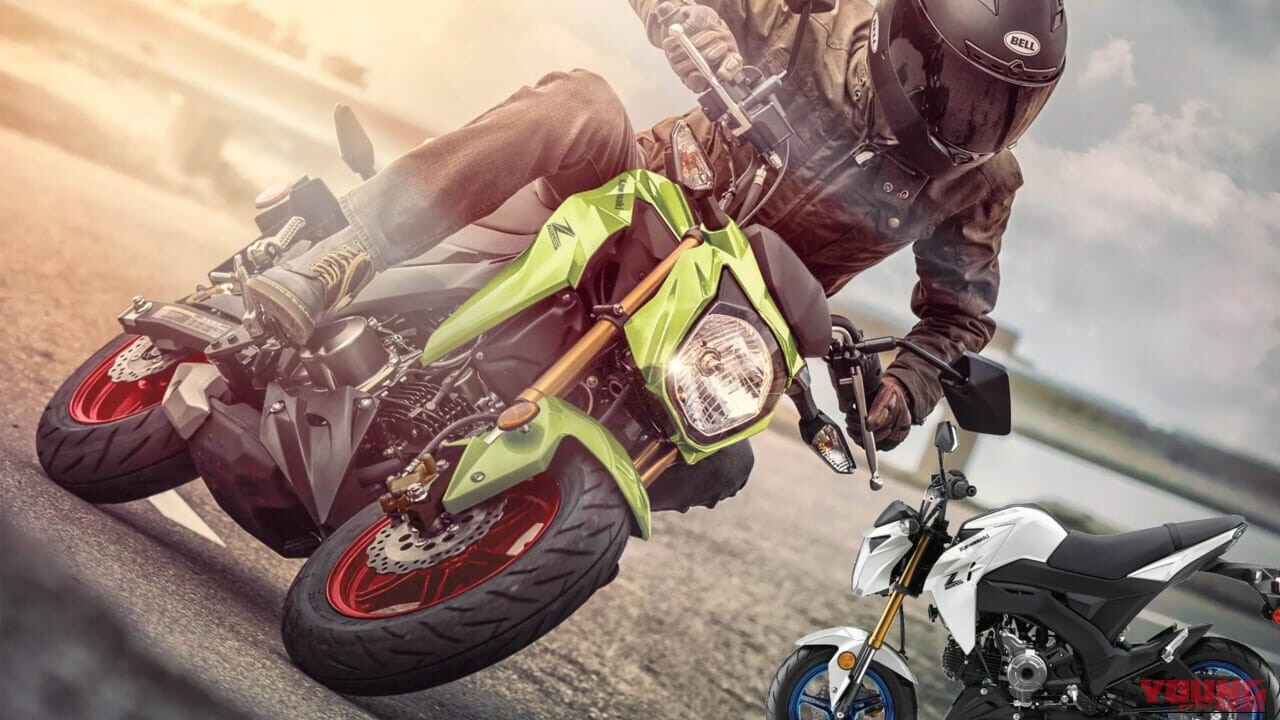 カワサキ「Z125プロ」2026年モデル登場！ 金のサスペンションに新グリーン、さらにホイールも塗り分け【北米】