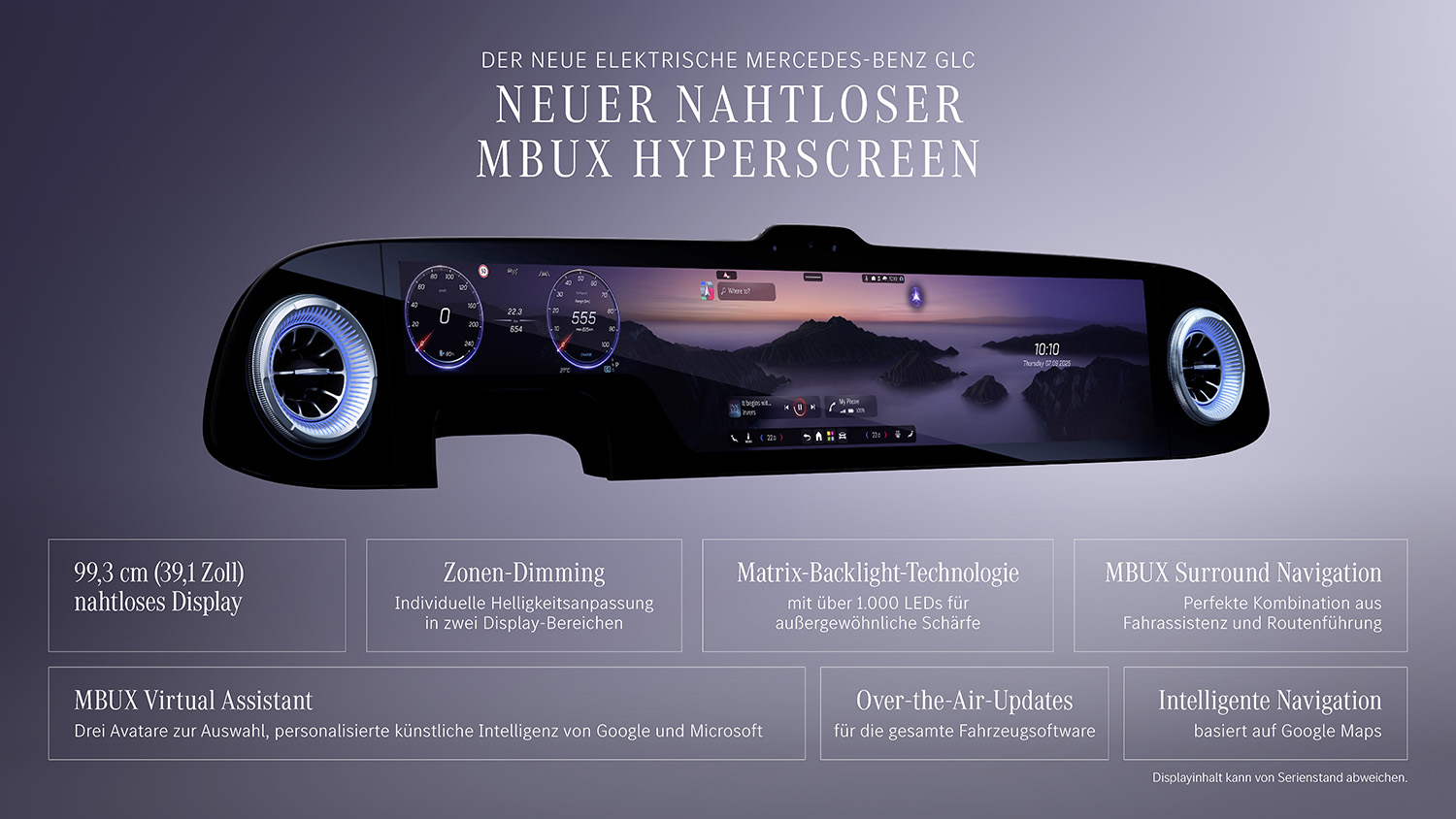 【光る場所が多すぎる】“天井イルミ”×“発光グリル”を採用した新型「GLC」発表。インパネには約1ｍの全面スクリーンを採用…26年発売へ