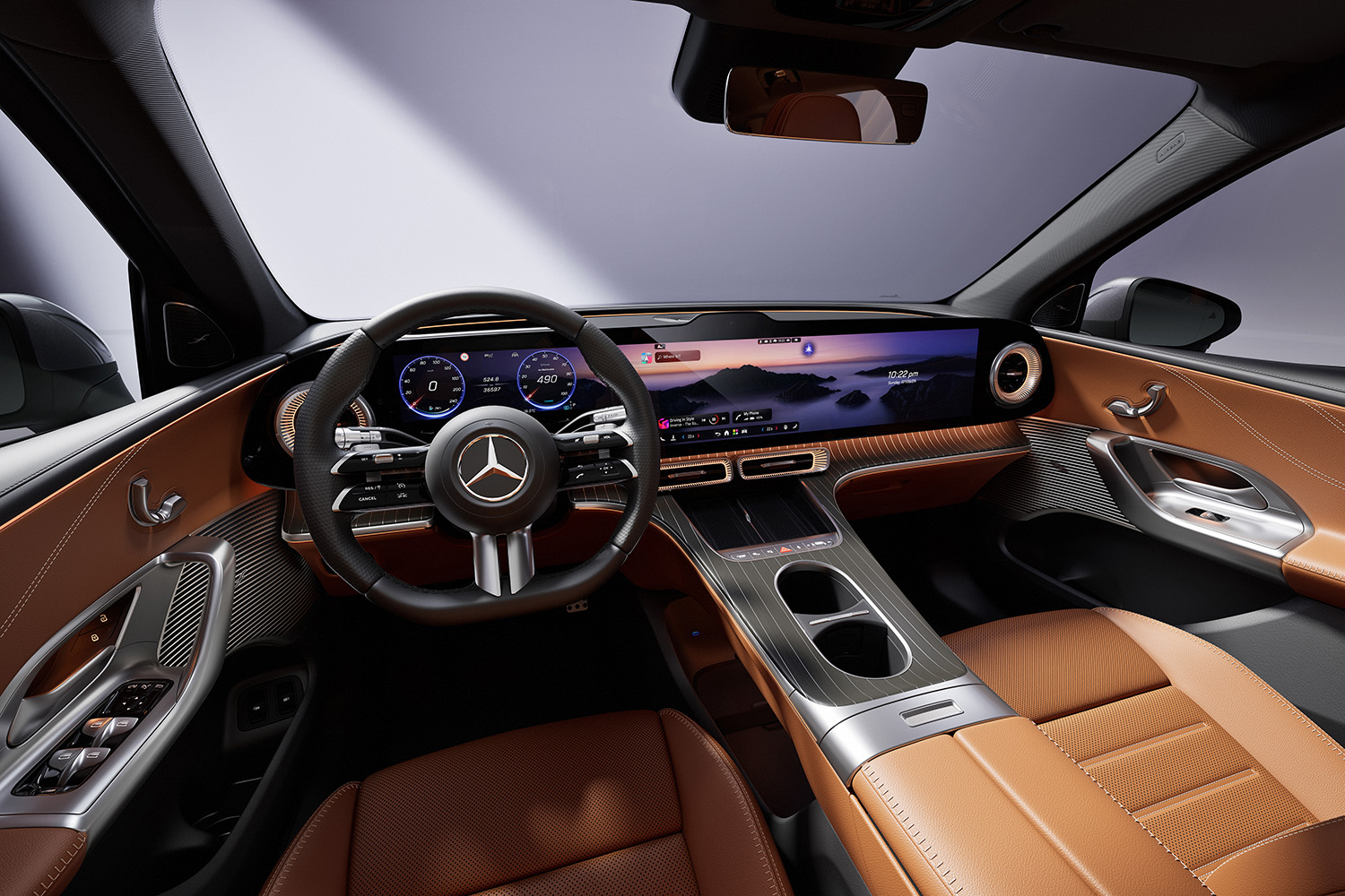 【光る場所が多すぎる】“天井イルミ”×“発光グリル”を採用した新型「GLC」発表。インパネには約1ｍの全面スクリーンを採用…26年発売へ