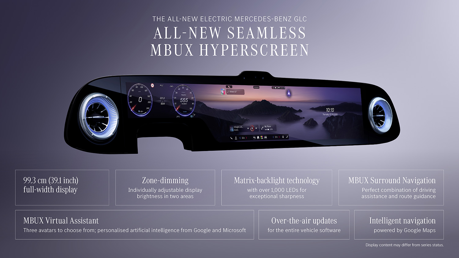 【光る場所が多すぎる】“天井イルミ”×“発光グリル”を採用した新型「GLC」発表。インパネには約1ｍの全面スクリーンを採用…26年発売へ