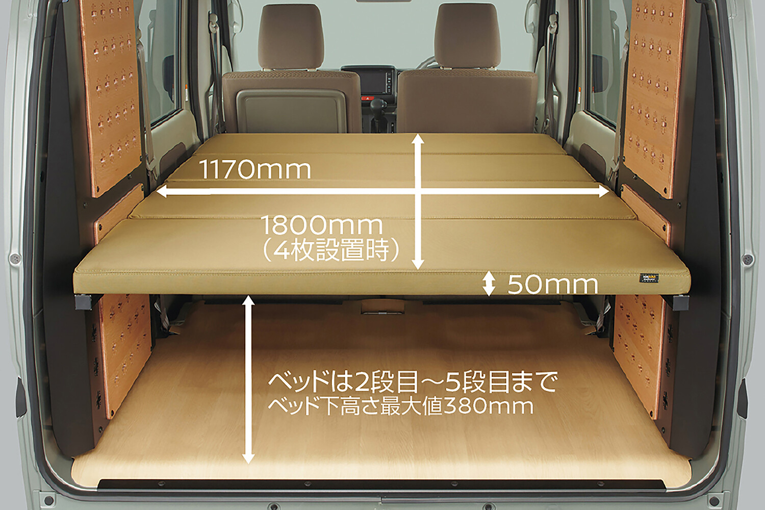 【公式がやるとここまで違う】日産「クリッパーバン マルチラック」新登場！ 純正ラック×ベッド完備の“車中泊できる軽バン”が自由すぎる