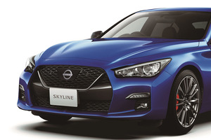 日産「スカイライン」“最後の意地”。限定400台「400R リミテッド」新登場…専用チューン＆“ワンガンブルー”で最終進化へ