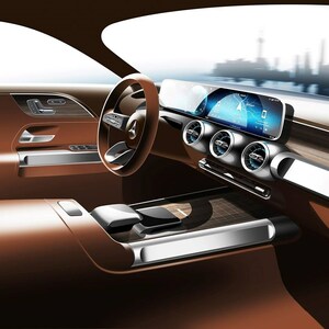 メルセデス・ベンツ、SUVの新型車「GLB」の投入を予告。未来感たっぷりのインテリアを公開
