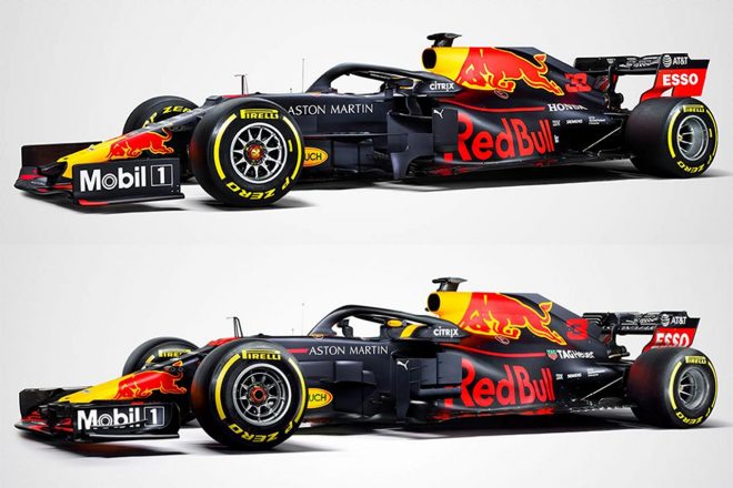 【新旧F1マシンスペック比較】レッドブル・ホンダ編：今年も恒例のマットカラー。マシン後部がタイトになったRB15