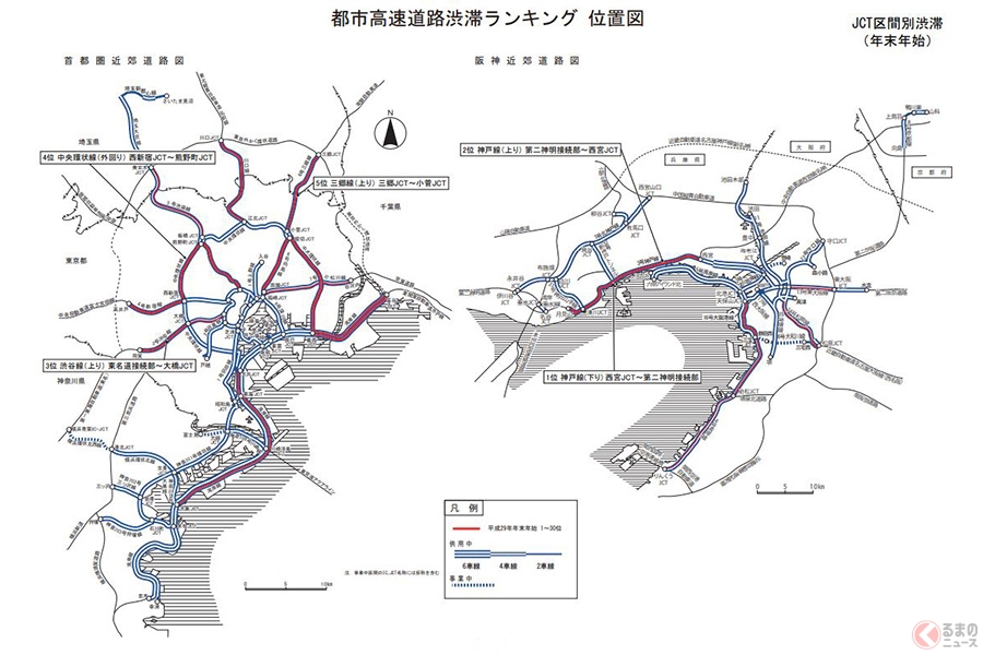 年末年始の渋滞ワースト区間は東名高速道路上り御殿場から大井松田　損失時間は最大6時間に