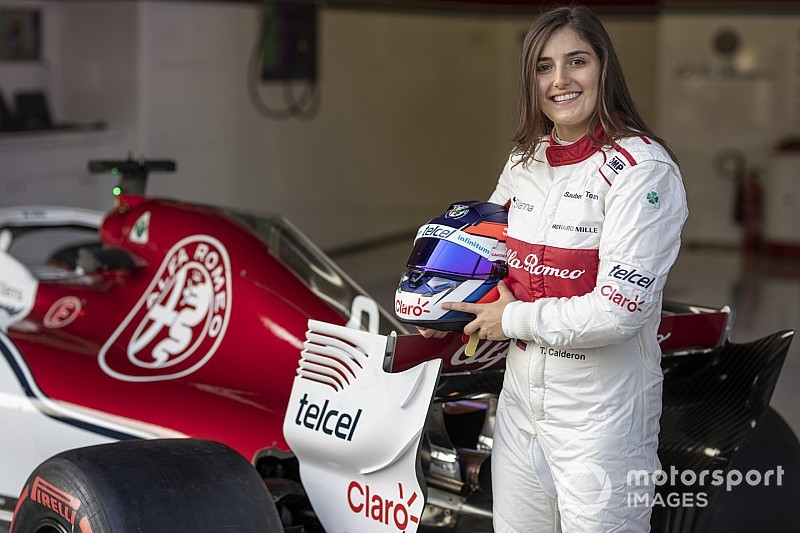 ザウバーの女性テストドライバー、タチアナ・カルデロンがF1を初ドライブ「パワステのないGP3より扱いやすい点も」
