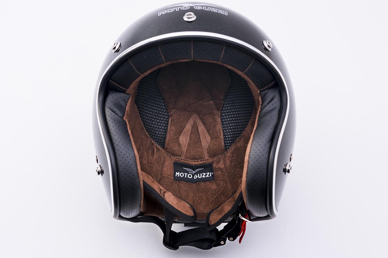 MOTO GUZZI ブラックメタリックジェットヘルメット MOTO GUZZI」の純正ジェットヘルメットが全国のモト・グッツィ