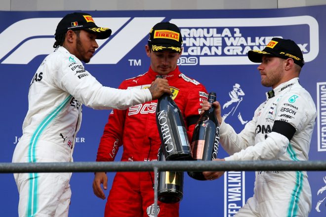 ハミルトン、F1ベルギーGPで初勝利を飾ったルクレールを称賛。「すごいドライバー。成長が楽しみ」