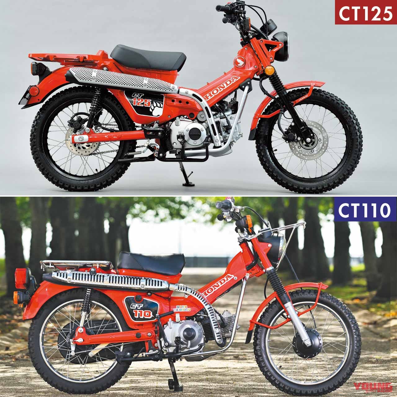 ホンダ新型ct125の現代型エンジンはタフさを踏襲 Ct110 ハンターカブ 新旧比較 Webヤングマシン の写真 2ページ目 自動車情報サイト 新車 中古車 Carview