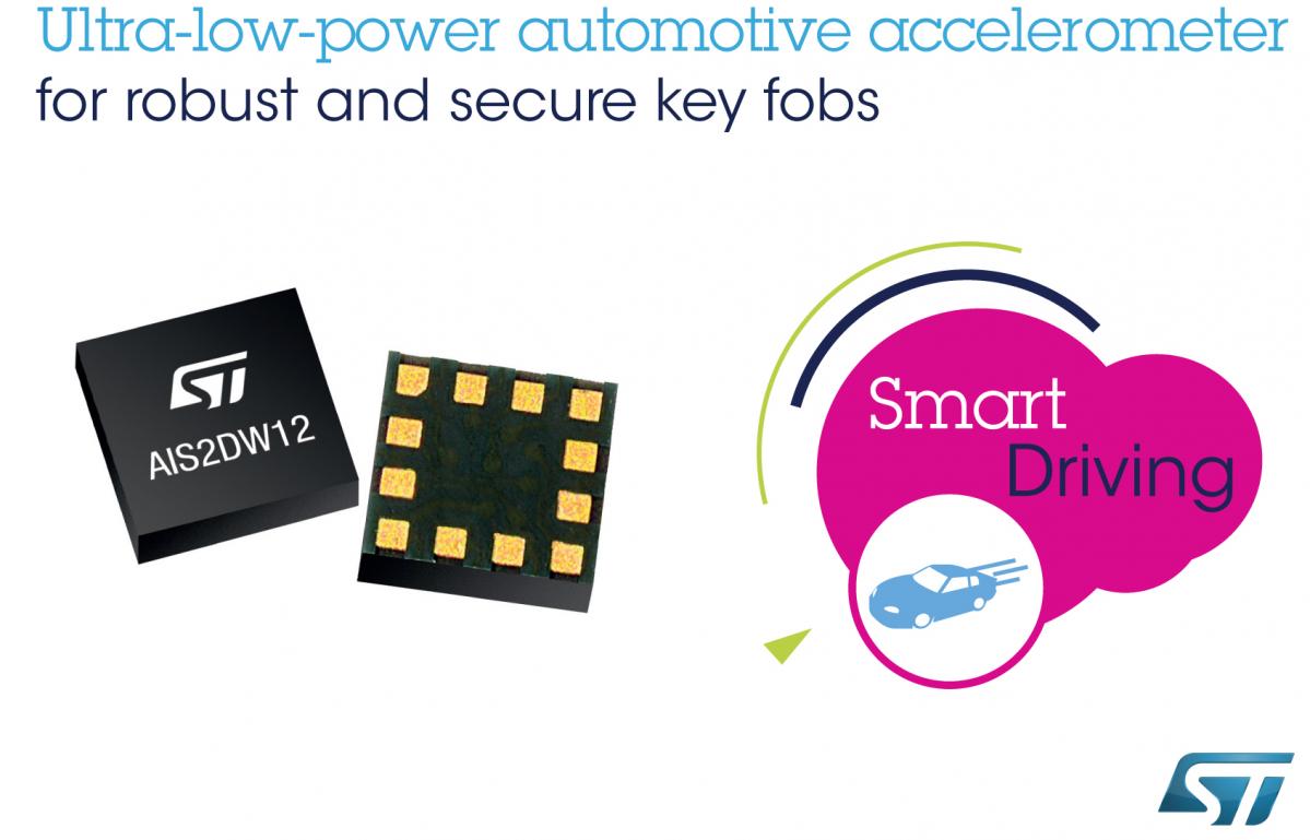 STマイクロエレクトロニクス：耐久性とセキュリティに優れたスマートキーを実現する堅牢かつ低消費電力の車載用加速度センサを発表
