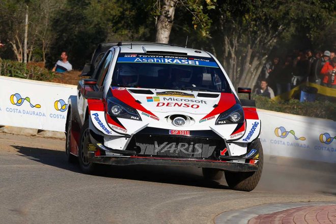 WRC：トヨタ、第13戦スペインのシェイクダウンはシステムチェックに注力するもトップタイム奪う