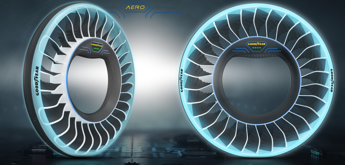 プロペラに変身!?グッドイヤーが〝空飛ぶクルマ〟に装備するコンセプトタイヤ「AERO」を発表