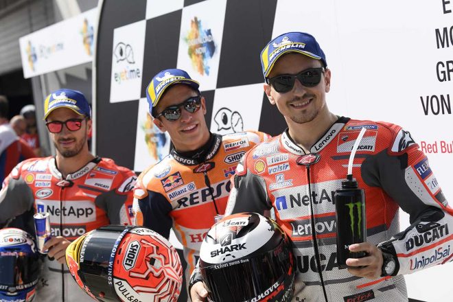 MotoGP：マルケス、ウオームアップは「タイヤ選択にとって重要」／オーストリアGP予選トップ3コメント