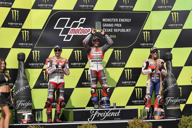 MotoGP：ドヴィツィオーゾ「ホルヘとマルクも限界だったと思う」／チェコGP決勝トップ3コメント