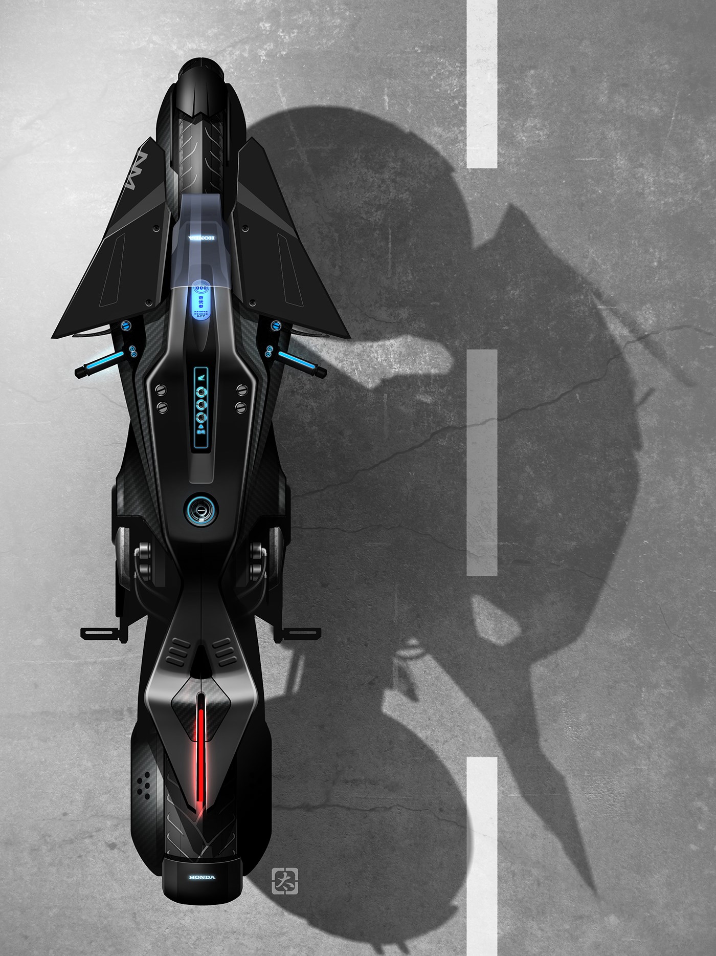 映画『ゴースト・イン・ザ・シェル』×ホンダ　NM4ベースのバイクが近未来を駆け回る！