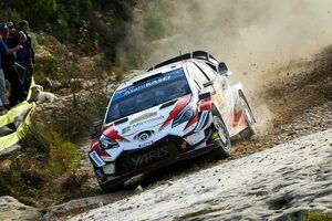 WRCスペイン：競技2日目、トヨタのタナクが総合首位浮上。ラトバラはパンクの不運