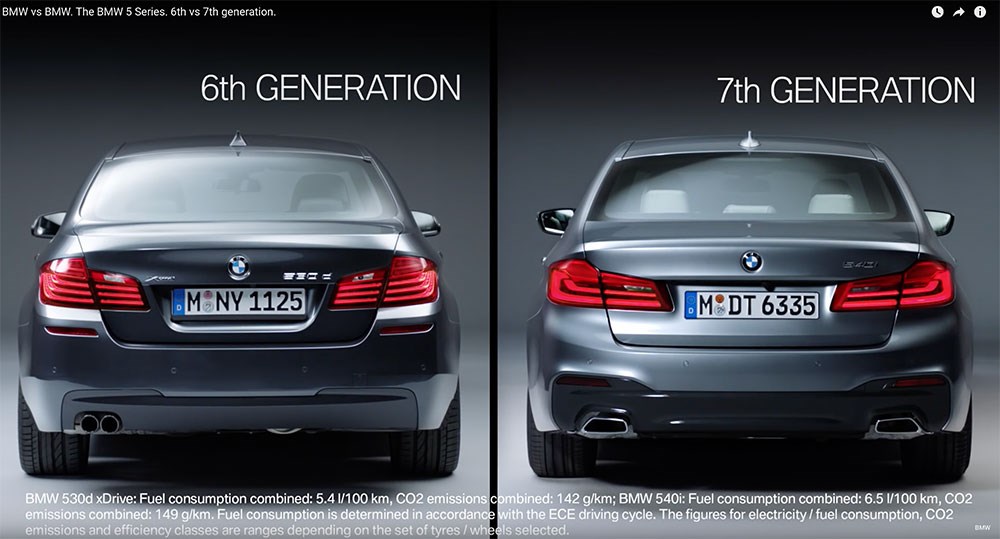 新旧bmw5シリーズの違いがひと目でわかる映像 Carview 自動車情報サイト 新車 中古車 Carview