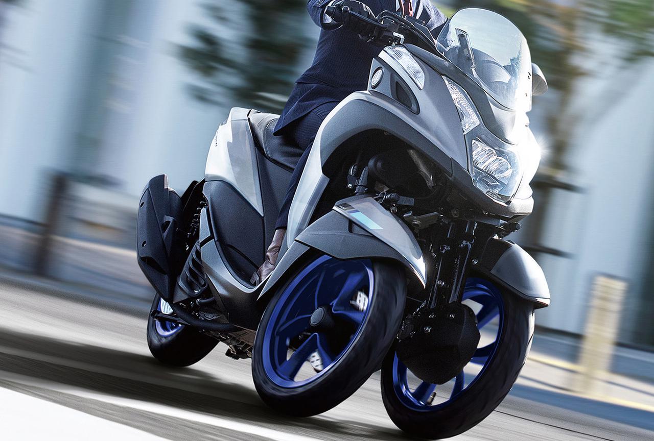 高速道路も走れるトリシティ ヤマハ Tricity155 Abs の年新色はブルーホイールを採用 発売日は5月15日 Webオートバイ 自動車情報サイト 新車 中古車 Carview